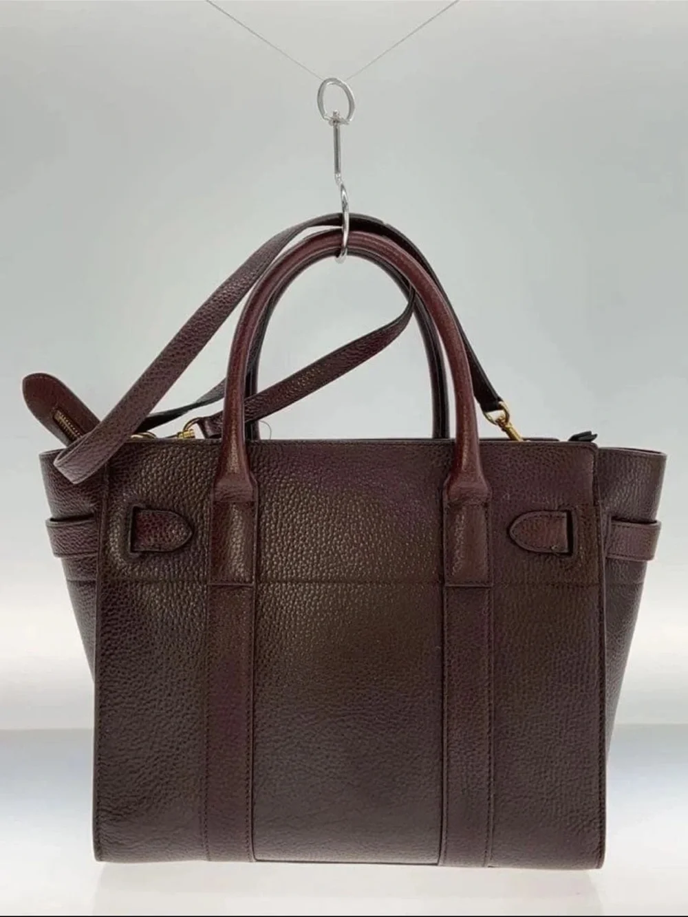Mulberry Pebbled Leather Tote - Burgundy